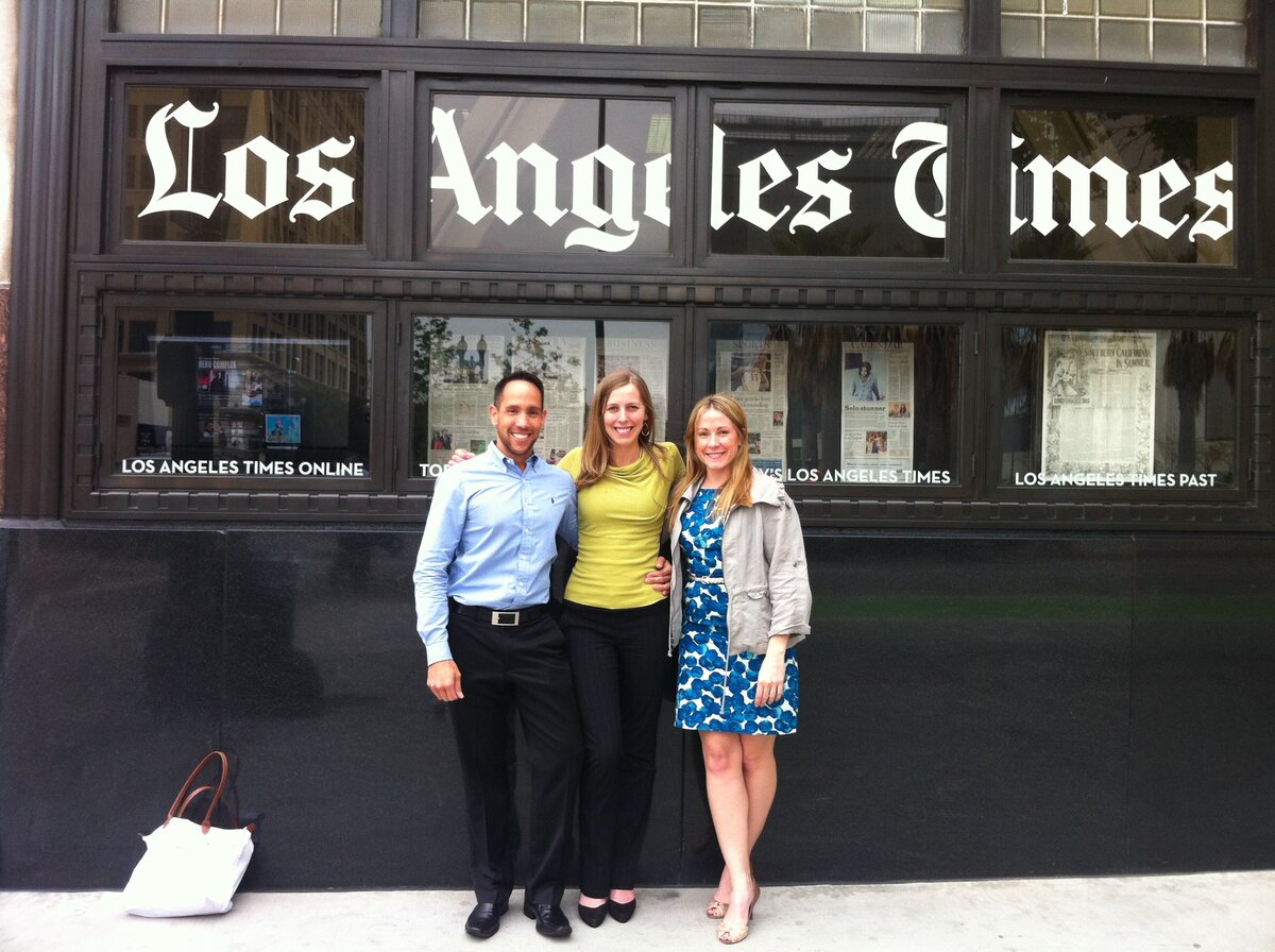 Garrett McClure at the Los Angeles Times building for the launch of LA Times PLUS